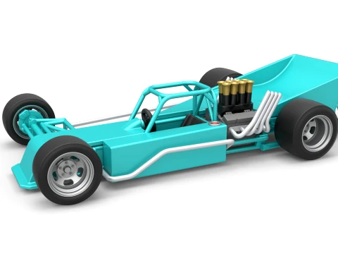 Supermodified rear engine race car Version 2 Scale 1 to 25 Modèles 3D en vedette