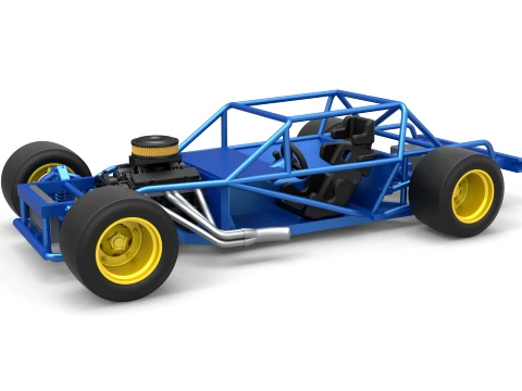 Vintage Asphalt Modified stock car Base V1 Scale 1 to 25 3D Print Model
