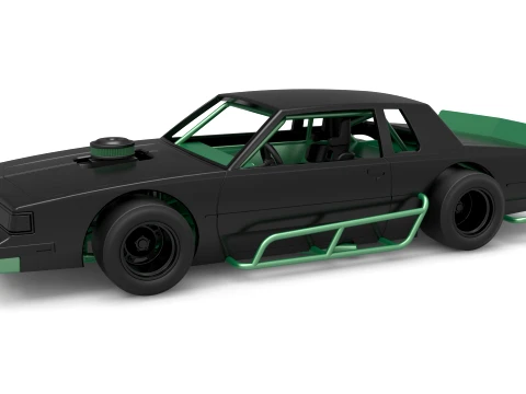 Vintage Asphalt Modified stock car V1 Scale 1 to 25 3D Print Model