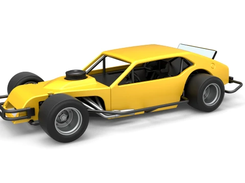 Vintage Asphalt Modified stock car V2 Scale 1 to 25 3D Print Model