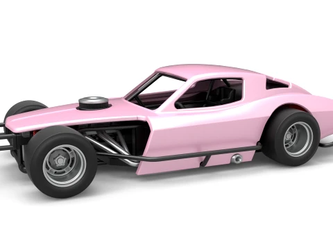 Vintage Asphalt Modified stock car V3 Scale 1 to 25 3D Print Model