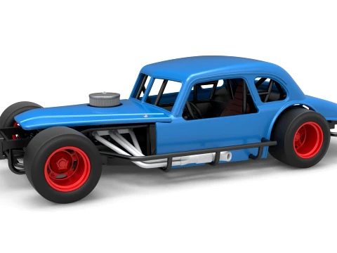Vintage Asphalt Modified stock car V5 Scale 1 to 25 3D Print Model