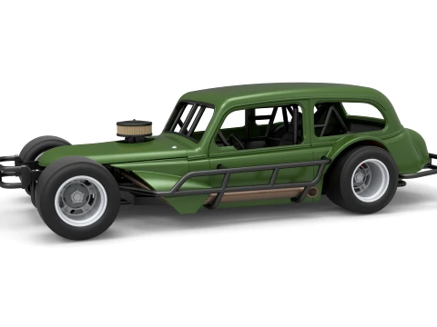 Vintage Asphalt Modified stock car V7 Scale 1 to 25 3D Print Model