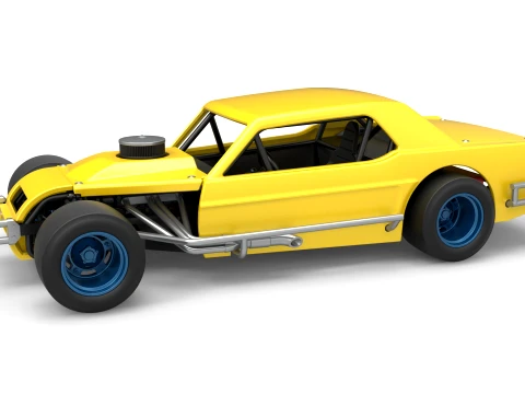 Vintage Asphalt Modified stock car V8 Scale 1 to 25 3D Print Model