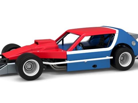 Vintage Asphalt Modified stock car V10 Scale 1 to 25 3D Print Model