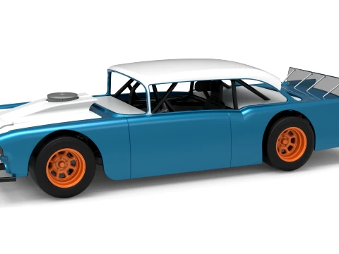 Vintage Asphalt Modified stock car V11 Scale 1 to 25 3D Print Model