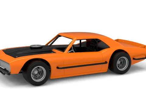 Vintage Asphalt Modified stock car V12 Scale 1 to 25 3D Print Model