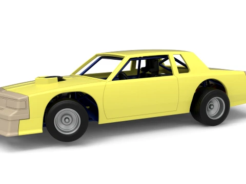 Vintage Dirt late model race car Version 1 while turning Scale 1 to 25 3D Print Model