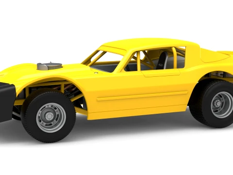 Vintage Dirt late model Race car Version 2 Scale 1 to 25 3D Print Model