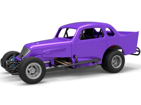Vintage Dirt Modified stock car Version 1 Scale 1 to 25 3D Print Model