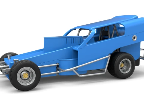 Vintage Dirt Modified stock car Version 2 Scale 1 to 25 3D Print Model