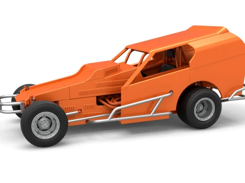 Vintage Dirt Modified stock car Version 3 Scale 1 to 25 3D Print Model