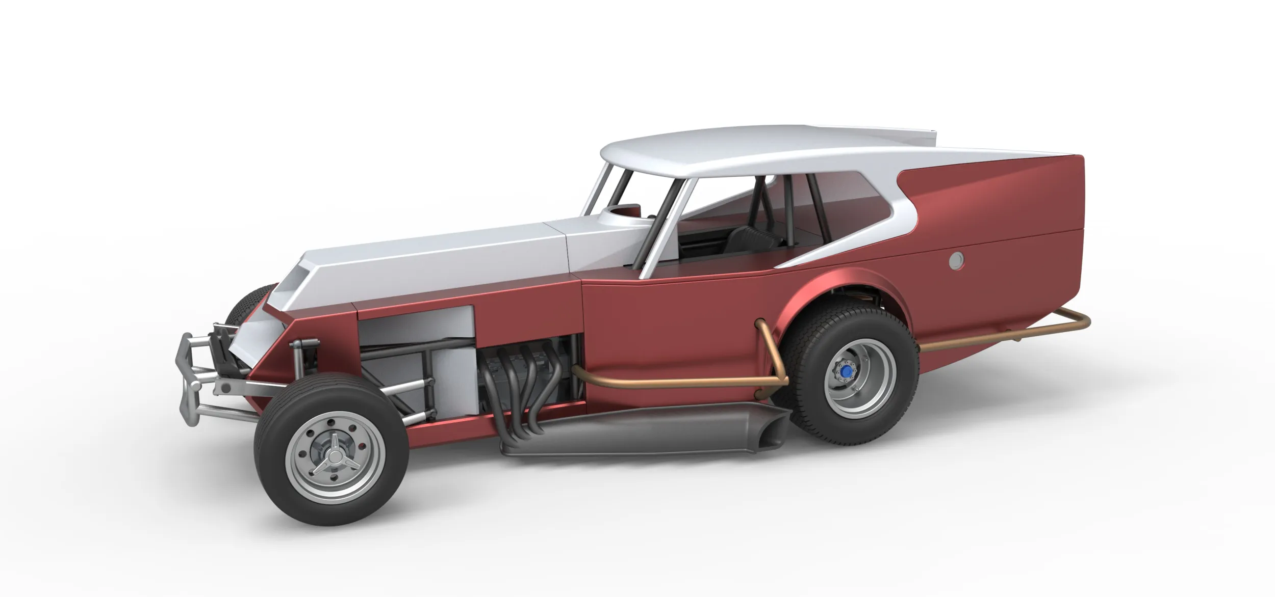 Vintage Dirt Modified stock car Version 5 Scale 1 to 25 3D Print Model .c4d .max .obj .3ds .fbx .stl .blend