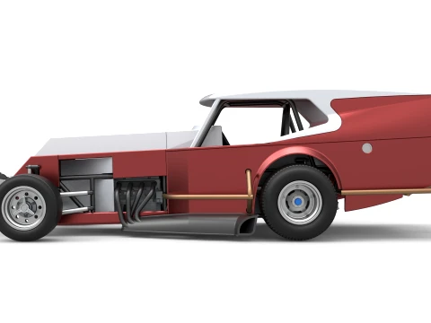 Vintage Dirt Modified stock car Version 5 Scale 1 to 25 3D Print Model