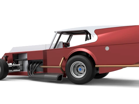 Vintage Dirt Modified stock car Version 5 Scale 1 to 25 3D Print Model