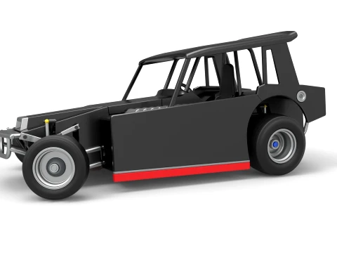 Vintage Dirt Modified stock car Version 6 while turning Scale 1 to 25 3D Print Model
