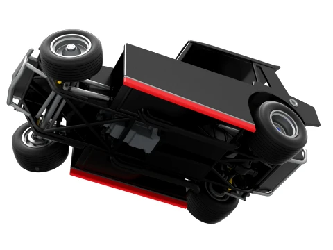 Vintage Dirt Modified stock car Version 6 while turning Scale 1 to 25 3D Print Model