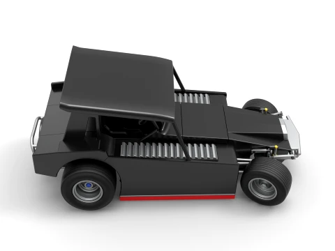 Vintage Dirt Modified stock car Version 6 while turning Scale 1 to 25 3D Print Model