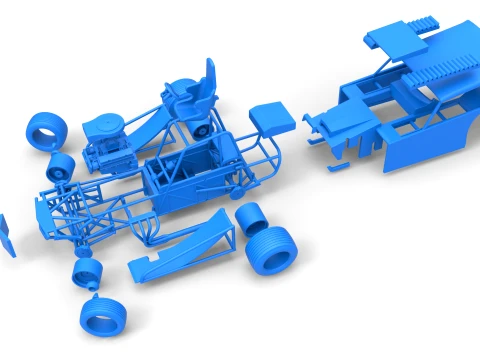 Vintage Dirt Modified stock car Version 6 while turning Scale 1 to 25 3D Print Model