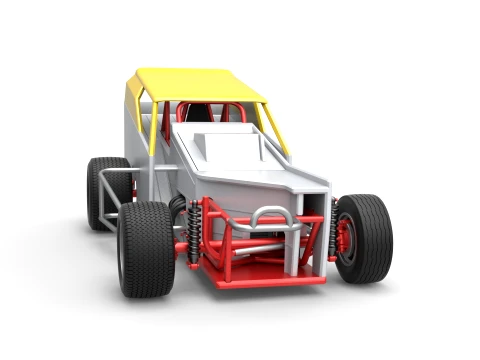 Vintage Dirt Modified stock car Version 7 Scale 1 to 25 3D Print Model