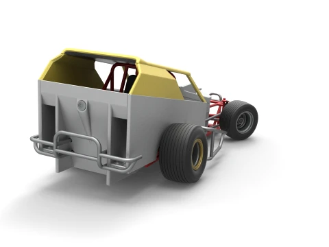 Vintage Dirt Modified stock car Version 7 while turning Scale 1 to 25 3D Print Model