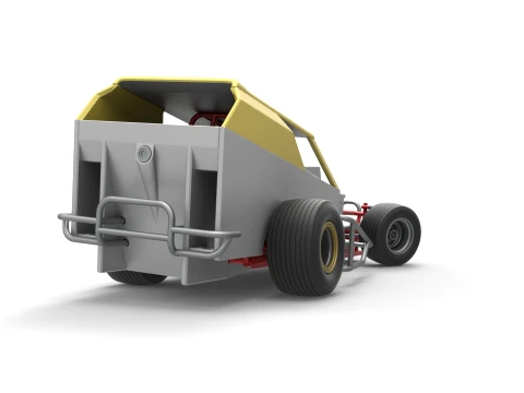 Vintage Dirt Modified stock car Version 7 while turning Scale 1 to 25 3D Print Model