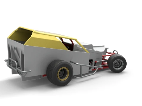 Vintage Dirt Modified stock car Version 7 while turning Scale 1 to 25 3D Print Model
