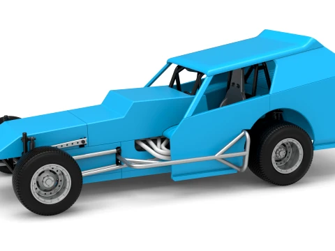 Vintage Dirt Modified stock car Version 8 Scale 1 to 25 3D Print Model