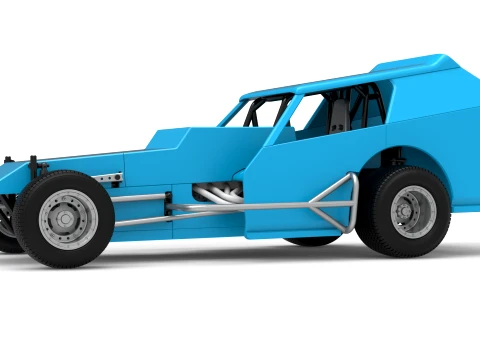 Vintage Dirt Modified stock car Version 8 Scale 1 to 25 3D Print Model