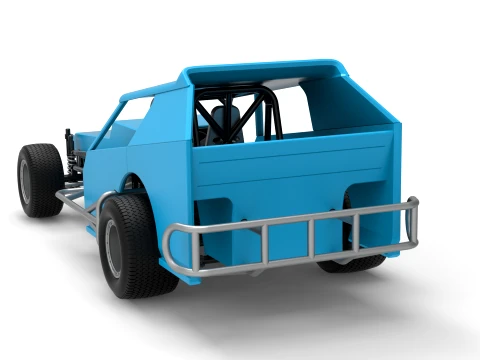 Vintage Dirt Modified stock car Version 8 Scale 1 to 25 3D Print Model