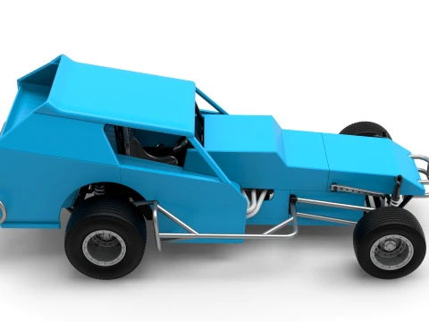 Vintage Dirt Modified stock car Version 8 Scale 1 to 25 3D Print Model