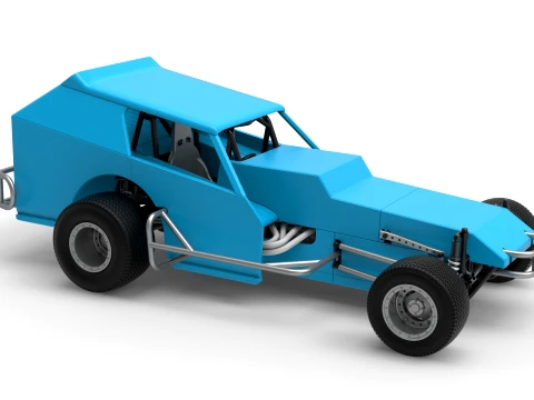 Vintage Dirt Modified stock car Version 8 Scale 1 to 25 3D Print Model