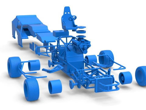Vintage Dirt Modified stock car Version 8 Scale 1 to 25 3D Print Model