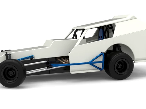 Vintage Dirt Modified stock car Version 8 while turning Scale 1 to 25 3D Print Model