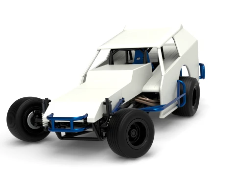 Vintage Dirt Modified stock car Version 8 while turning Scale 1 to 25 3D Print Model