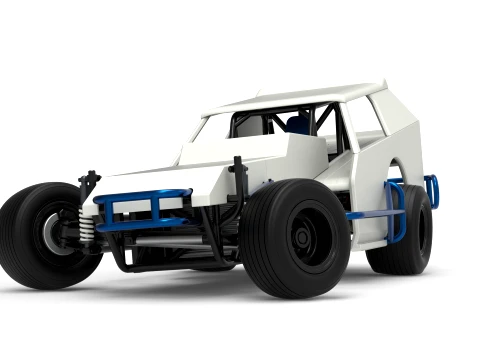 Vintage Dirt Modified stock car Version 8 while turning Scale 1 to 25 3D Print Model