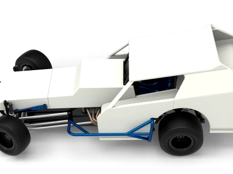 Vintage Dirt Modified stock car Version 8 while turning Scale 1 to 25 3D Print Model