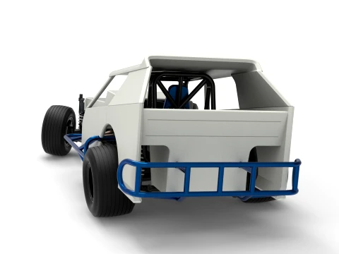 Vintage Dirt Modified stock car Version 8 while turning Scale 1 to 25 3D Print Model