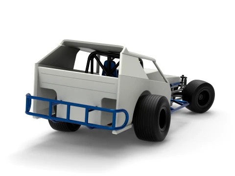 Vintage Dirt Modified stock car Version 8 while turning Scale 1 to 25 3D Print Model