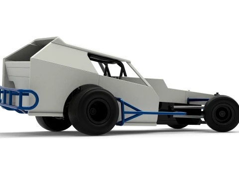 Vintage Dirt Modified stock car Version 8 while turning Scale 1 to 25 3D Print Model