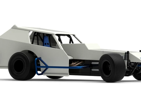 Vintage Dirt Modified stock car Version 8 while turning Scale 1 to 25 3D Print Model