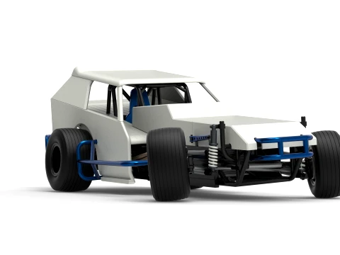Vintage Dirt Modified stock car Version 8 while turning Scale 1 to 25 3D Print Model