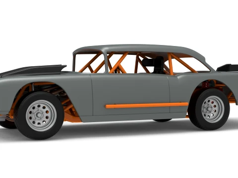 Vintage Dirt Modified stock car Version 9 Scale 1 to 25 3D Print Model