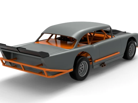 Vintage Dirt Modified stock car Version 9 Scale 1 to 25 3D Print Model