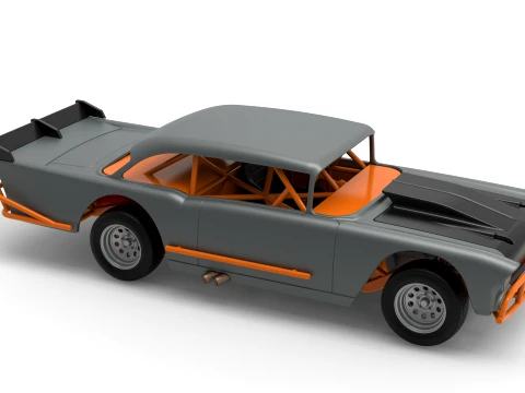 Vintage Dirt Modified stock car Version 9 Scale 1 to 25 3D Print Model