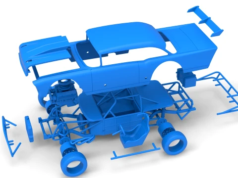 Vintage Dirt Modified stock car Version 9 Scale 1 to 25 3D Print Model