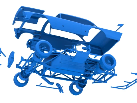 Vintage Dirt Modified stock car Version 9 Scale 1 to 25 3D Print Model