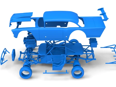 Vintage Dirt Modified stock car Version 9 Scale 1 to 25 3D Print Model