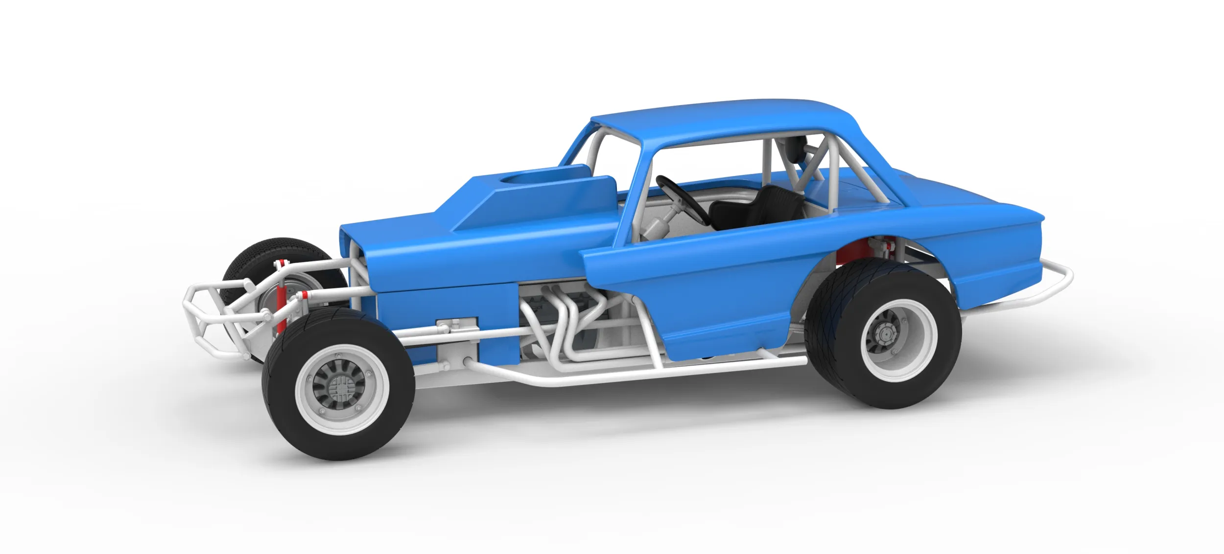Vintage Dirt Modified stock car Version 10 Scale 1 to 25 3D Print Model .c4d .max .obj .3ds .fbx .stl .blend