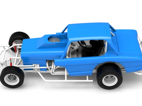 Vintage Dirt Modified stock car Version 10 Scale 1 to 25 3D Print Model